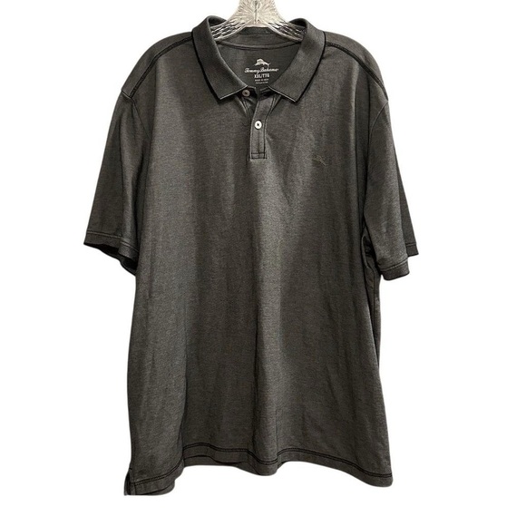 Tommy Bahama Men's XXL Gray Short Sleeve Polo Shirt Casual - Picture 1 of 8